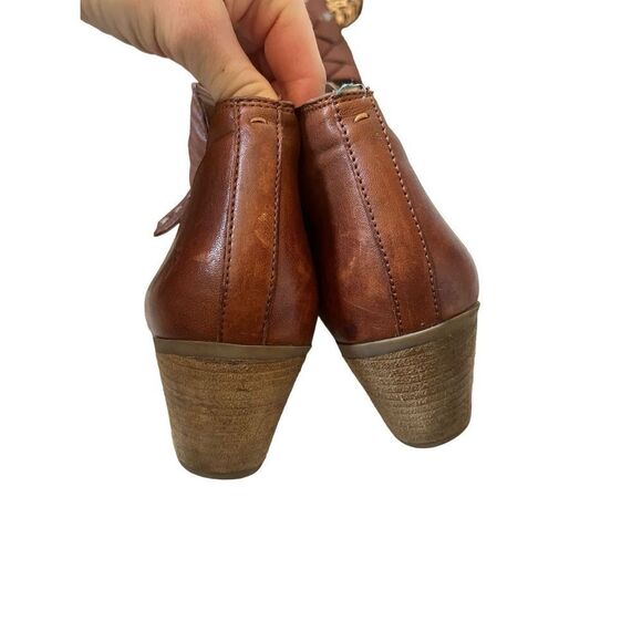 Frye Judith Cognac Brown Leather Double Zip Ankle Boots 8.5 M - Picture 5 of 13